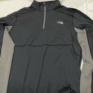 The North Face Charcoal and Light Gray Half-Zip Pullover
